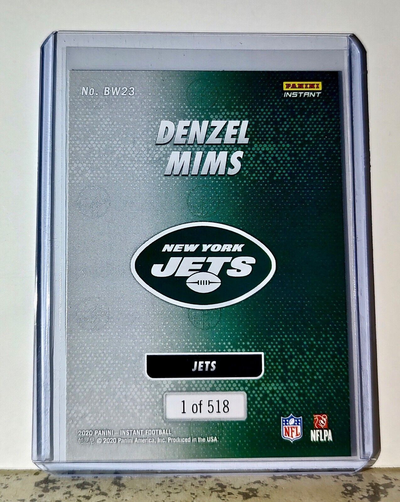 Denzel Mims 2020 Panini NFL #23 Black and White Rookies Card Jets 1 of 518