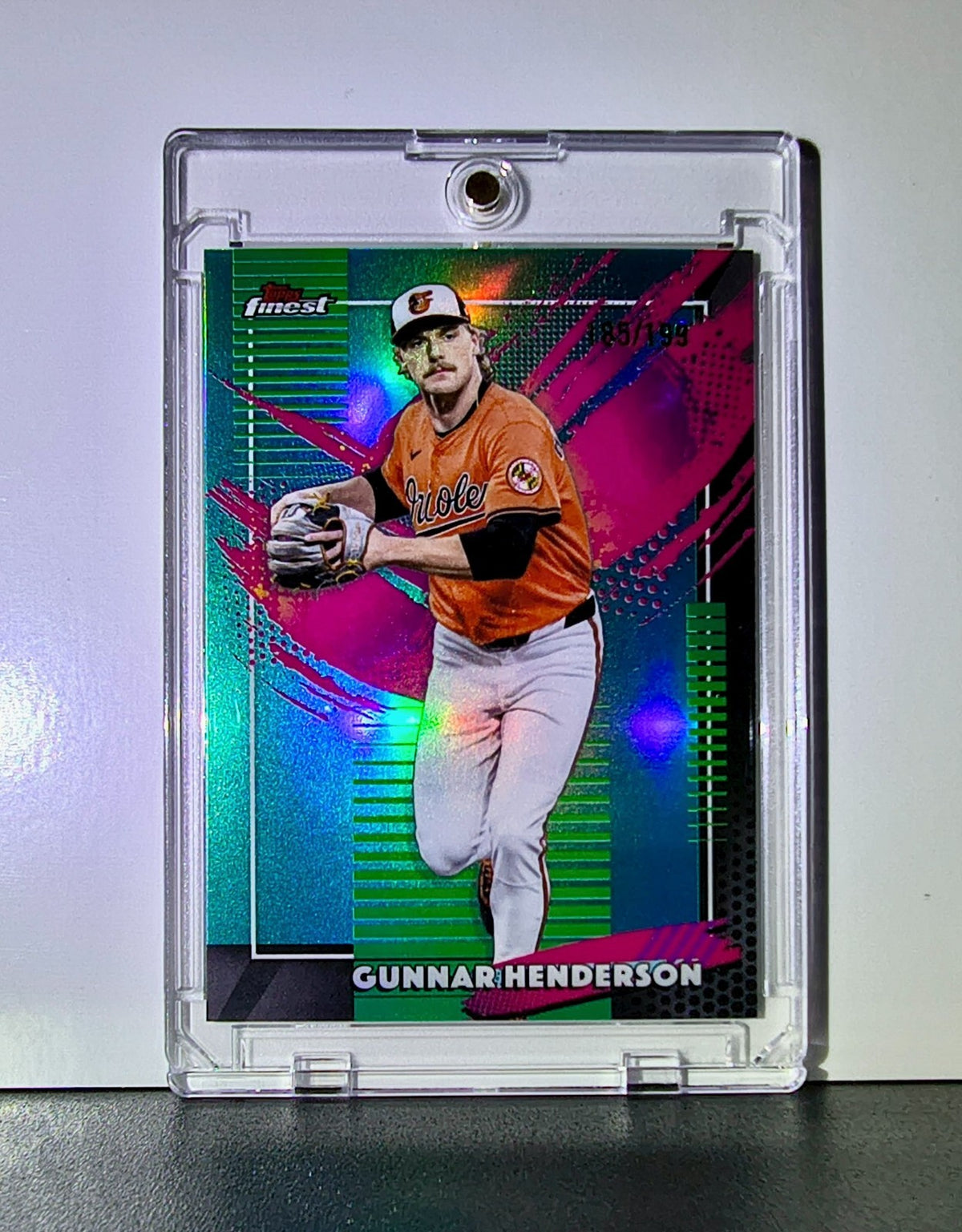 Gunnar Henderson 2026 MLB Topps Finest Green Refractor Baltimore Orioles 185/199