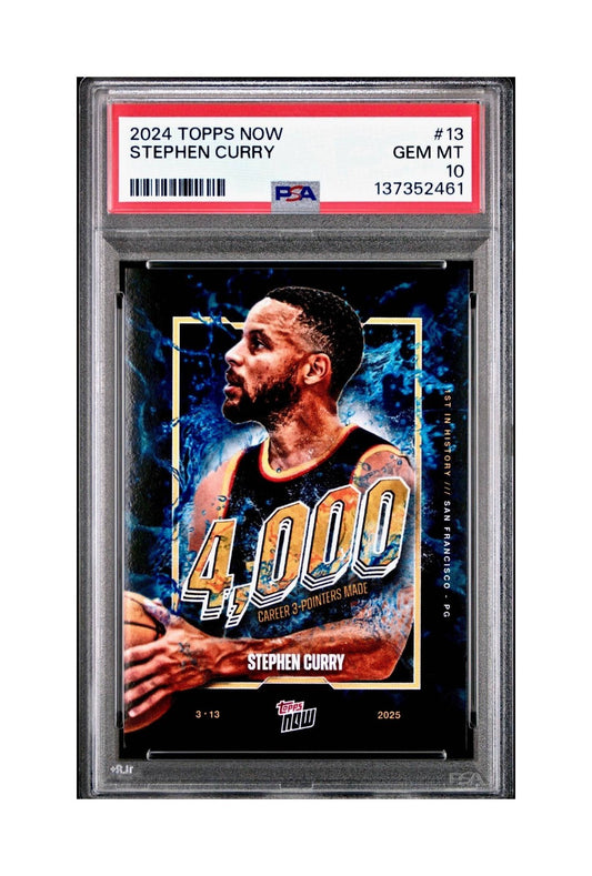 Stephen Curry 2024 Topps Now 4000 Career 3 Pointers #13 PSA 10 Gem Mint