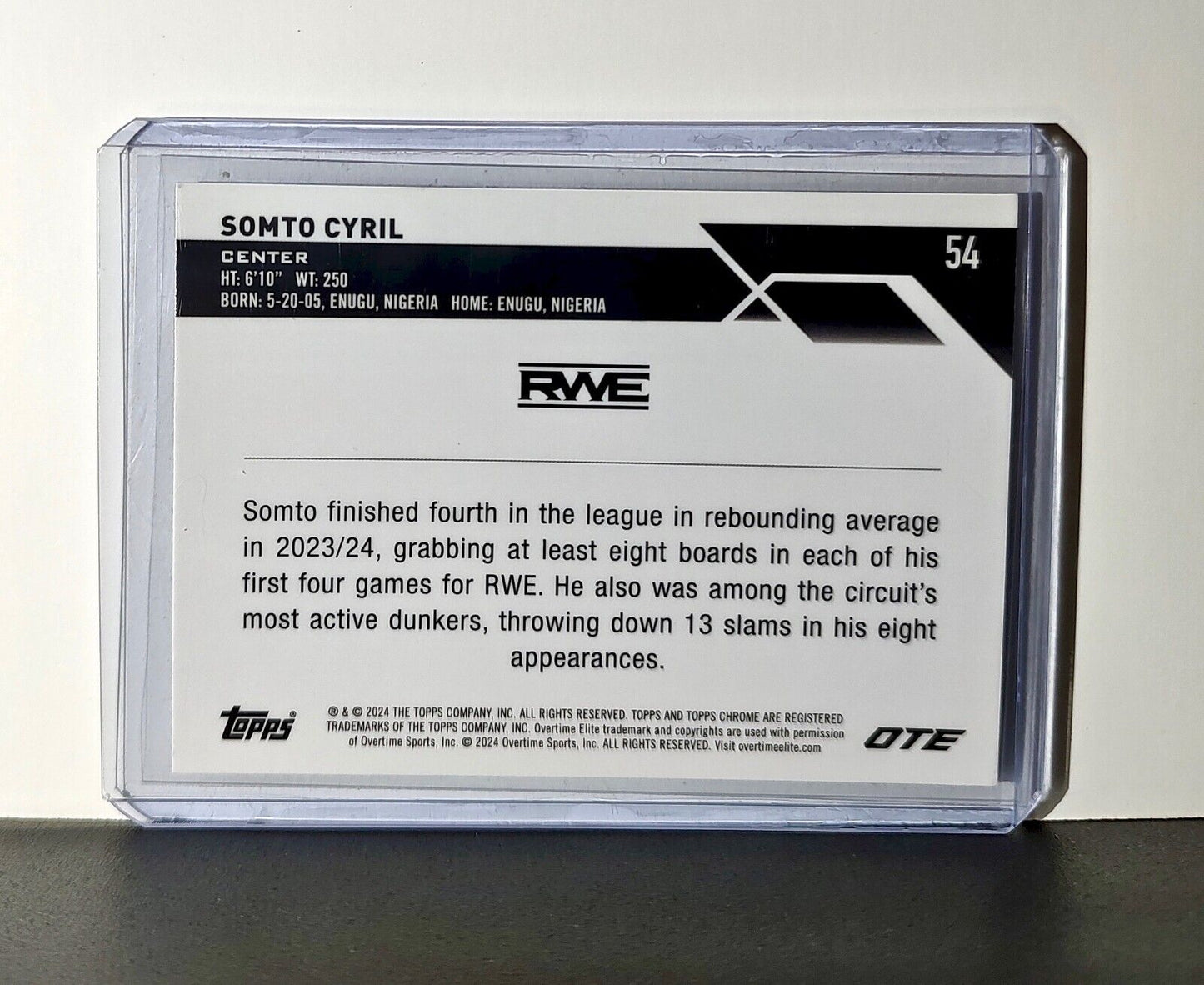 Somto Cyril 2023-24 Topps Chrome Overtime #54 Card RWE