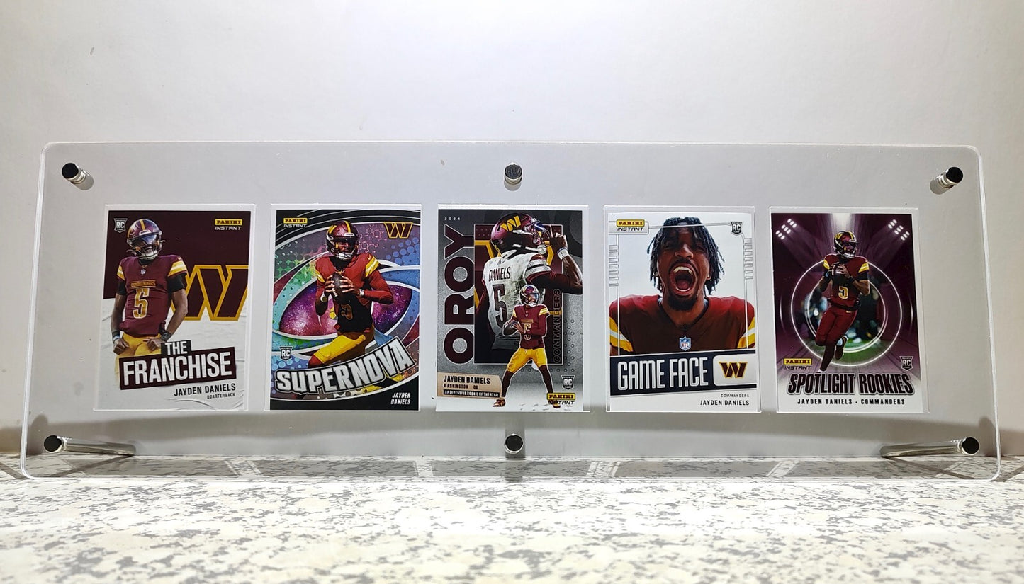 Jayden Daniels Rookie Panini NFL Football Cards Set of 5 with Acrylic Display