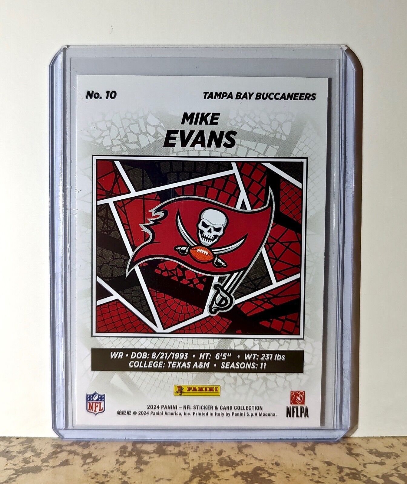 Mike Evans 2024 Panini NFL #10 Sticker Card Tampa Bay Buccaneers