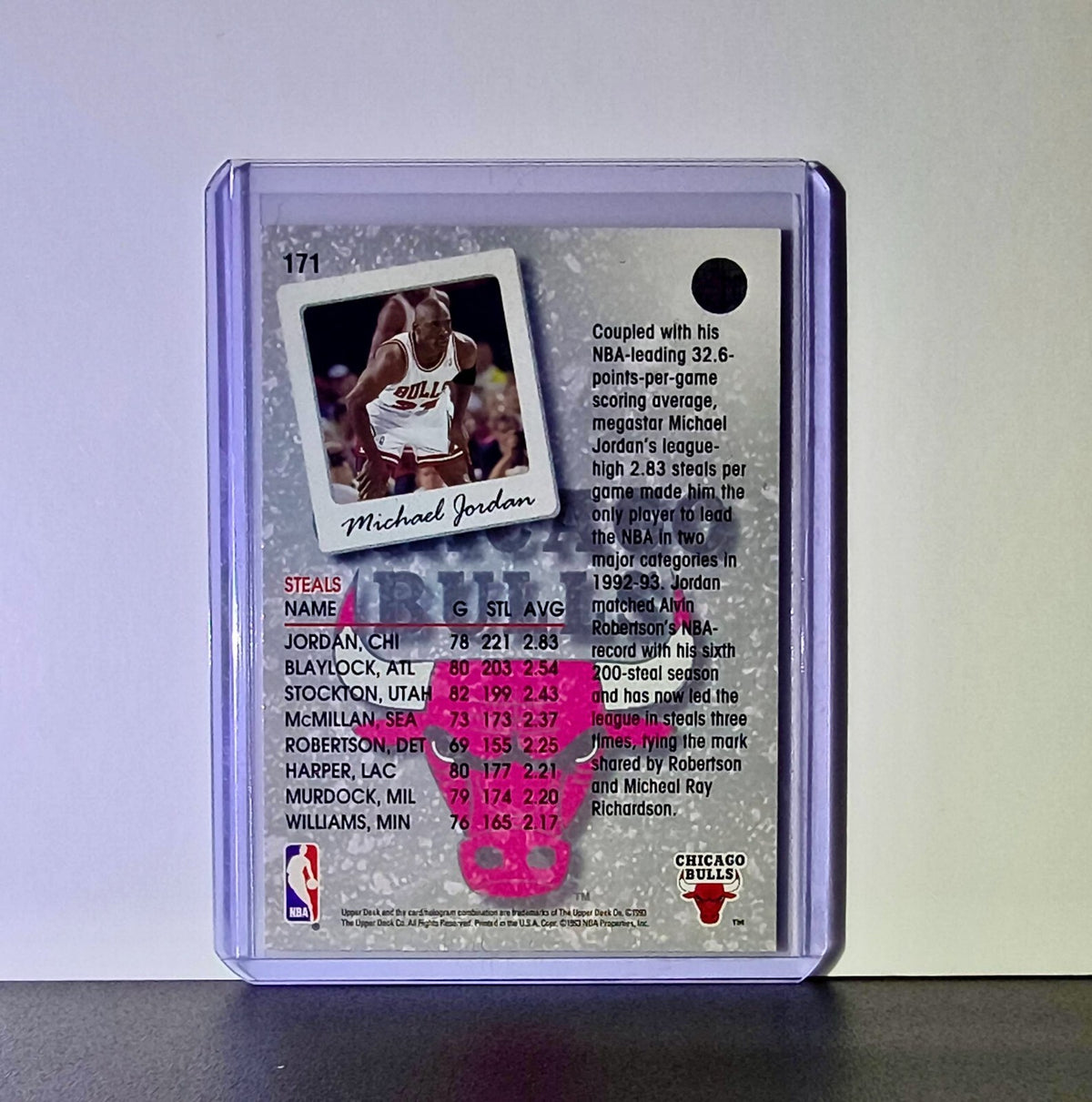 Michael Jordan 1992-93 Upper Deck Season Leaders #171 Card Chicago Bulls