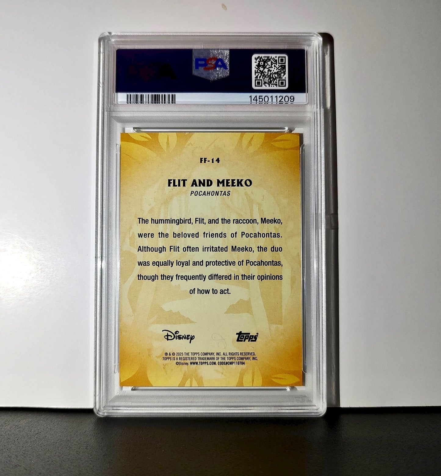 Flit and Meeko 2025 Topps Disney #FF-14 Furry Friends Card Pocahontas PSA 9 MT