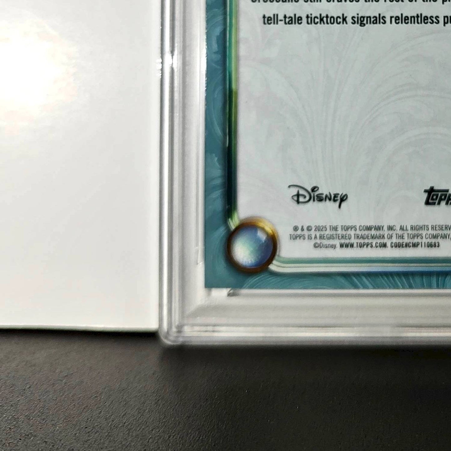 Tick-Tock 2025 Topps Disney Wonder #119 Diamond Card Peter Pan PSA 9