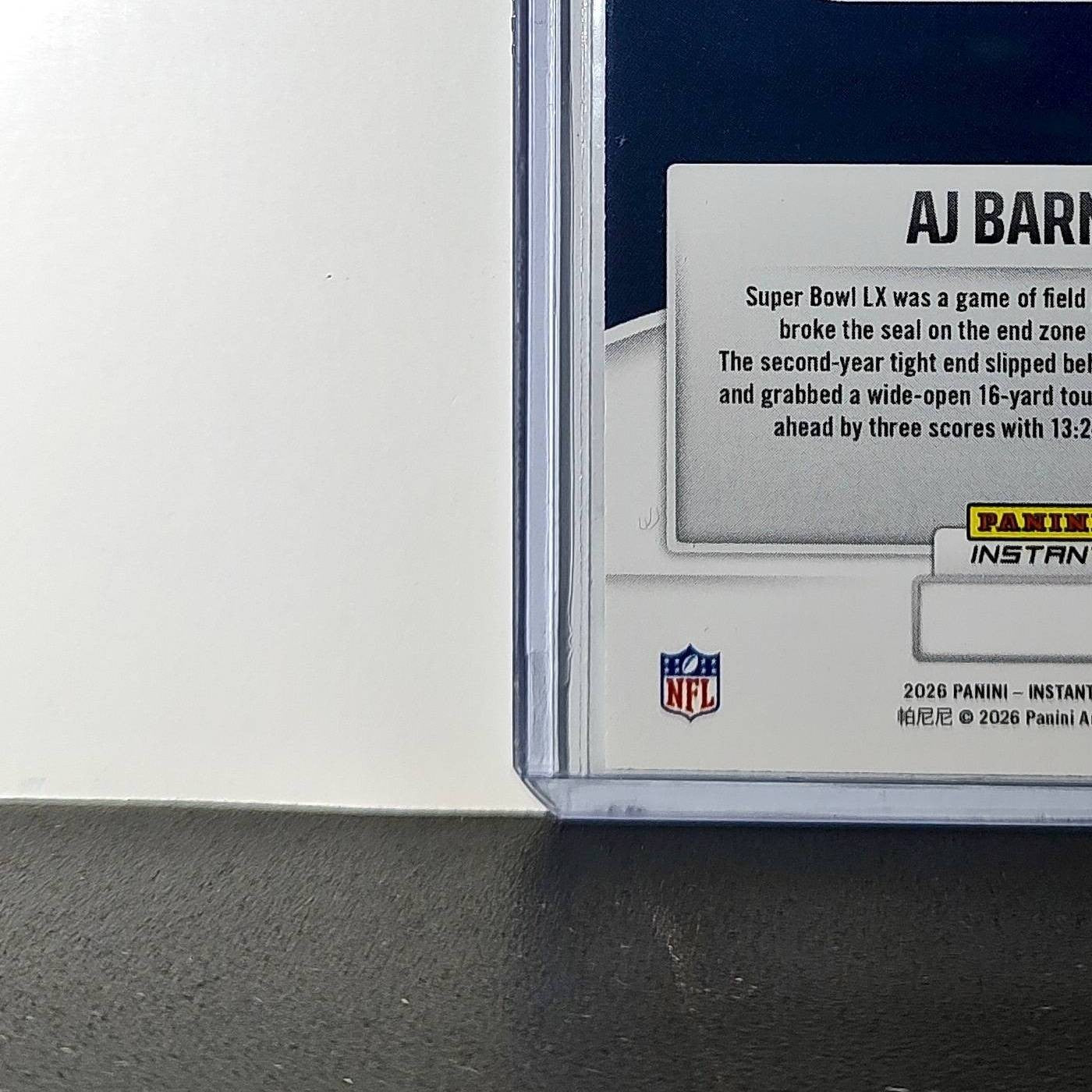AJ Barner 2026 Panini NFL Super Bowl LIX Champions #33 Card Seattle Seahawks