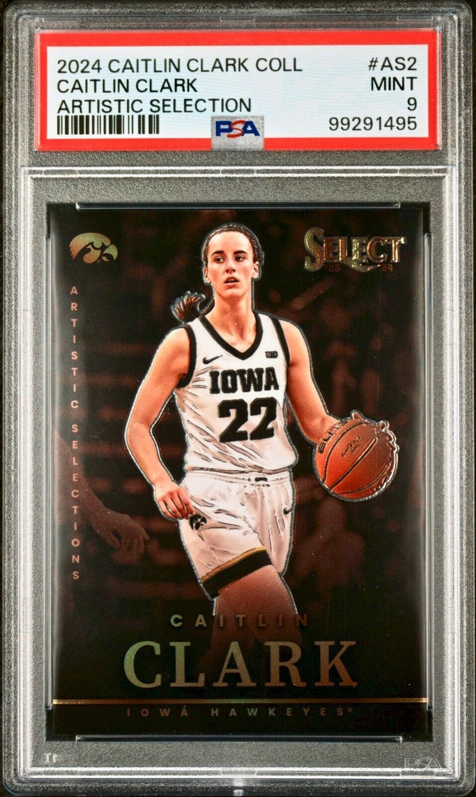 Caitlin Clark 2024 Panini Select Artistic Collections #AS2 Card PSA 9 Mint