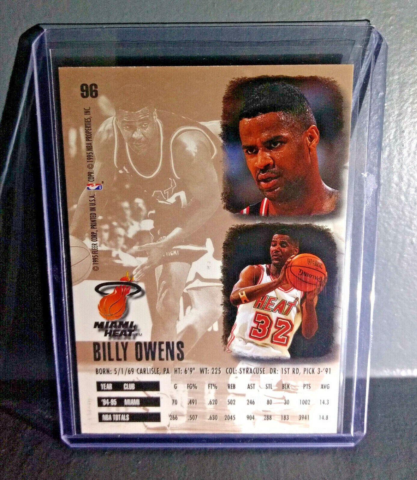 1995-96 Billy Owens Fleer Ultra #96 Basketball Card