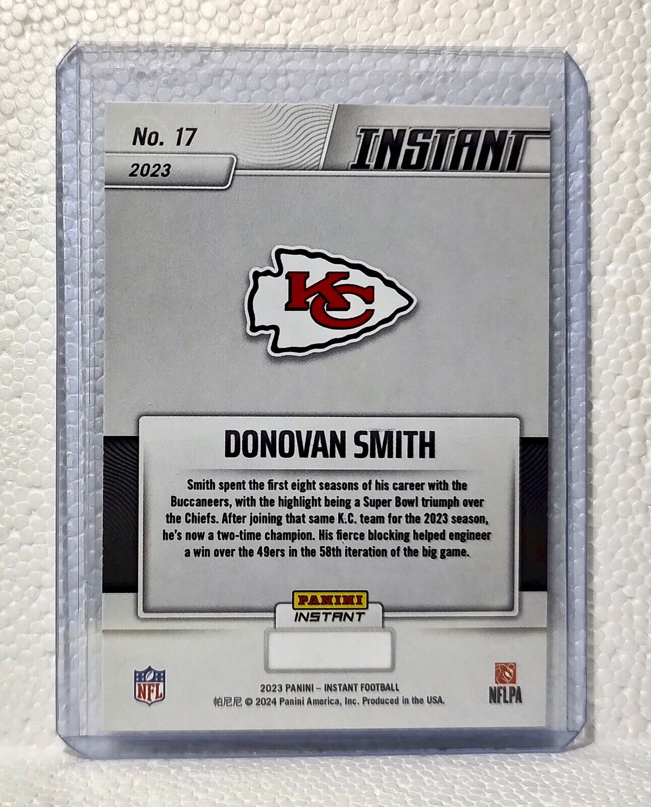 Donovan Smith 2023 Panini NFL Superbowl Champions #17 Card Kansas City Chiefs