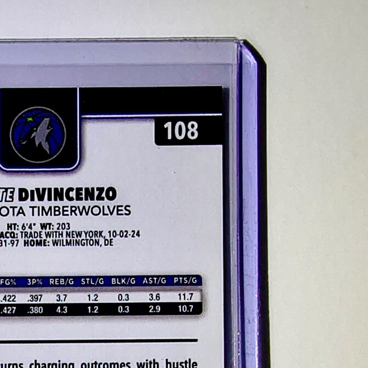 Donte DiVincenzo 2025-26 NBA Topps Chrome Update #108 Card Timberwolves