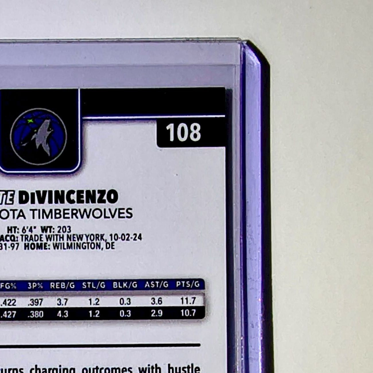 Donte DiVincenzo 2025-26 NBA Topps Chrome Update #108 Card Timberwolves