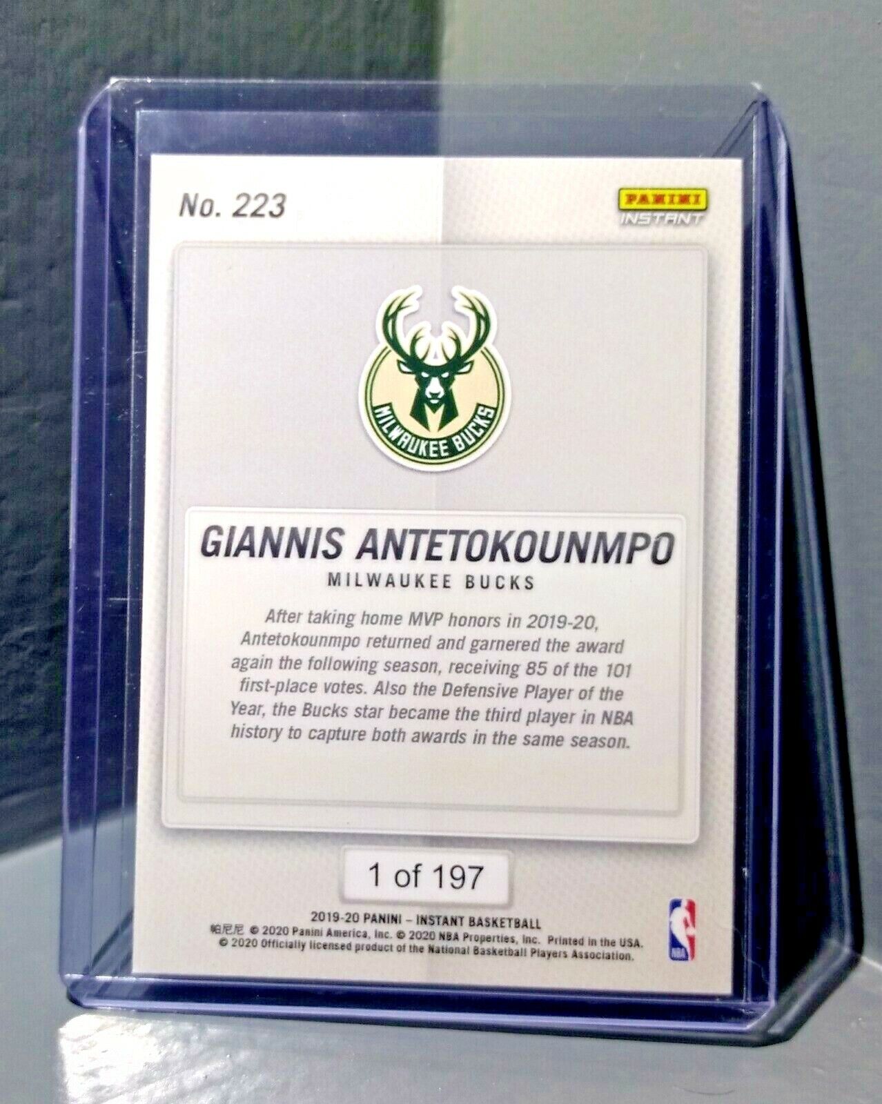 Giannis Antetokounmpo 2019-20 Panini NBA Most Valuable Player #223 Card 1 of 197