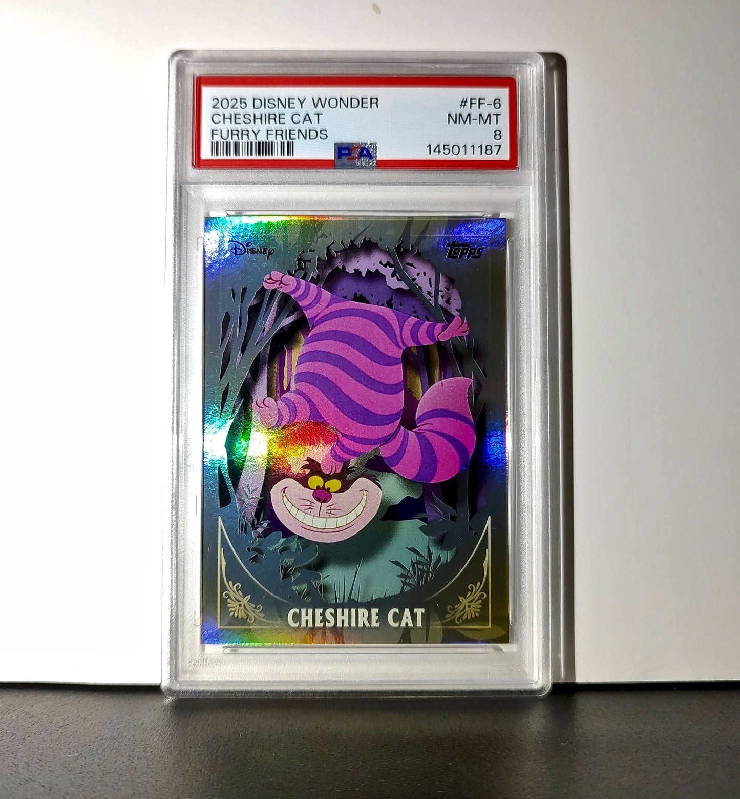 Cheshire Cat 2025 Topps Disney #FF-6 Furry Friends Card PSA 8