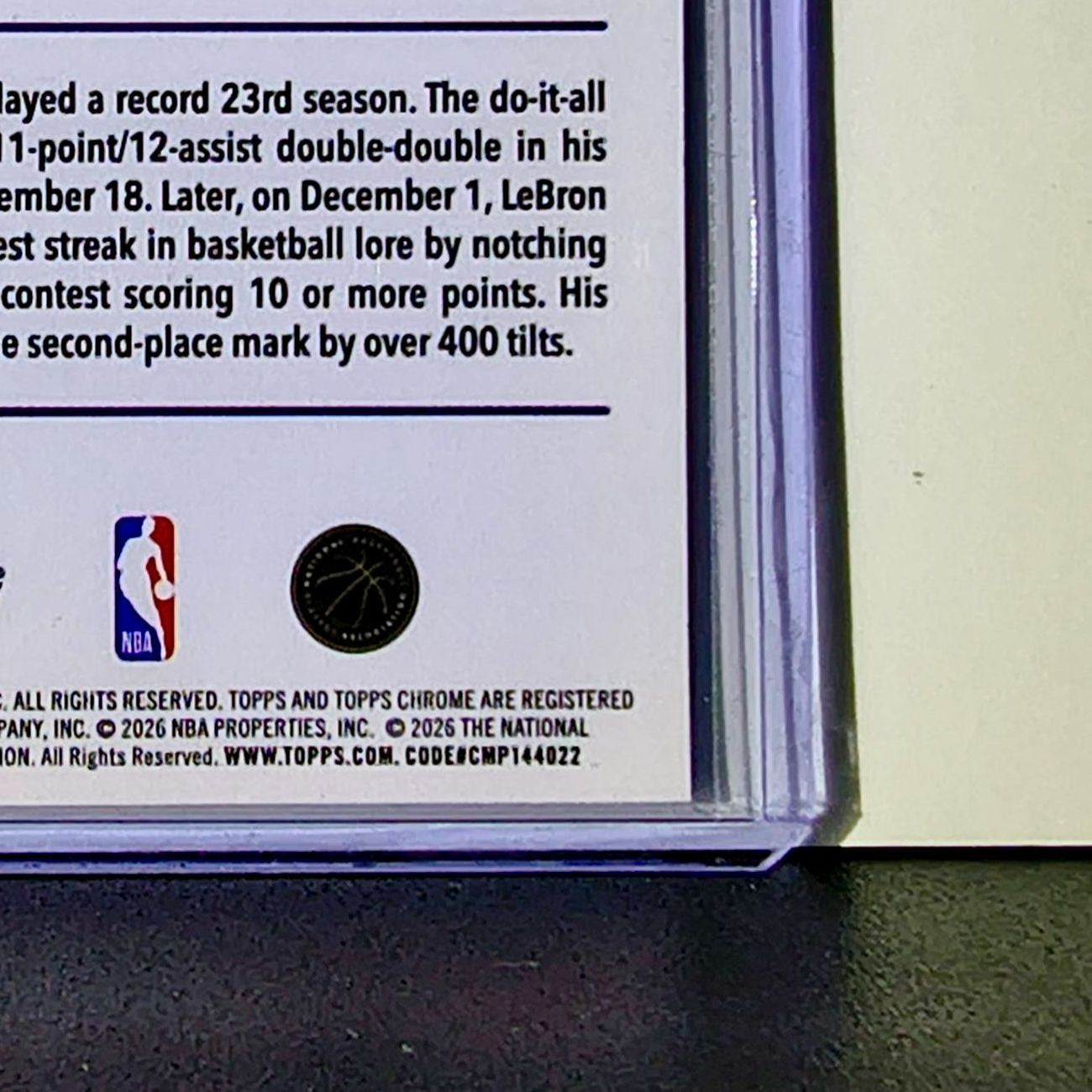LeBron James 2025-26 NBA Topps Chrome Update #1 Card Los Angeles Lakers