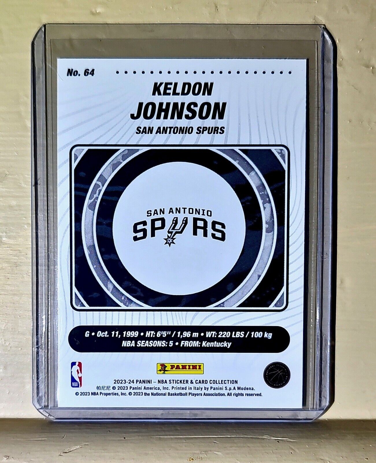 Keldon Johnson 2023-24 Panini NBA Basketball #64 Card San Antonio Spurs