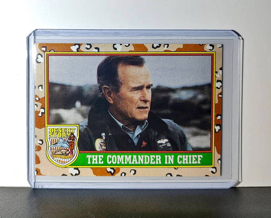 The Commander in Chief 1991 Topps Desert Storm #1 Card
