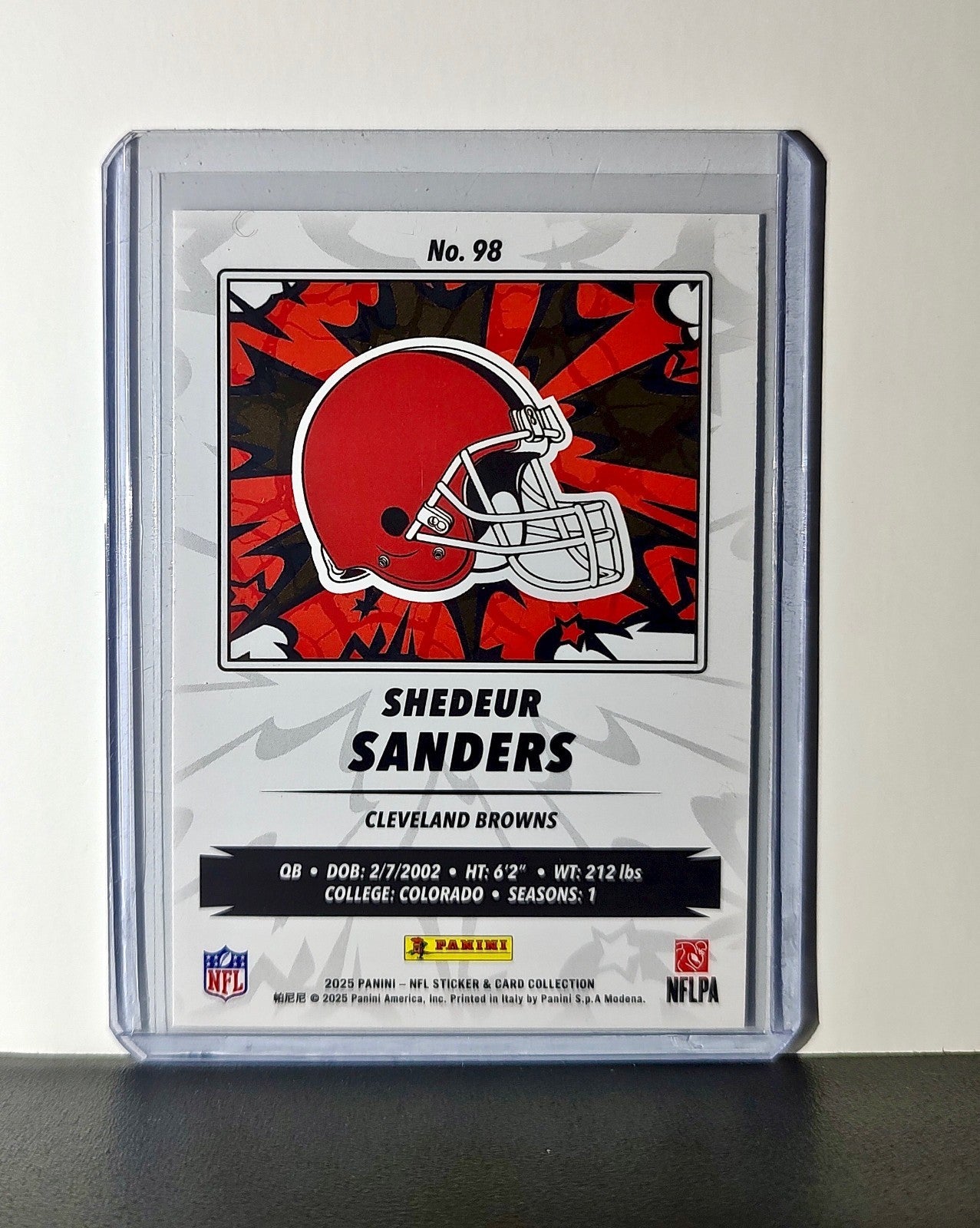 Shedeur Sanders Rookie 2025 Panini NFL #98 Sticker Card Cleveland Browns