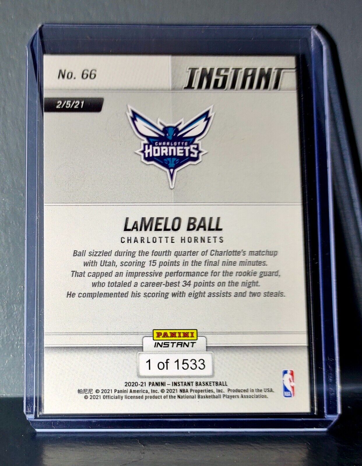 Lamelo Ball 2020-21 Panini NBA Instant #66 Rookie Basketball Card 1 of 1533