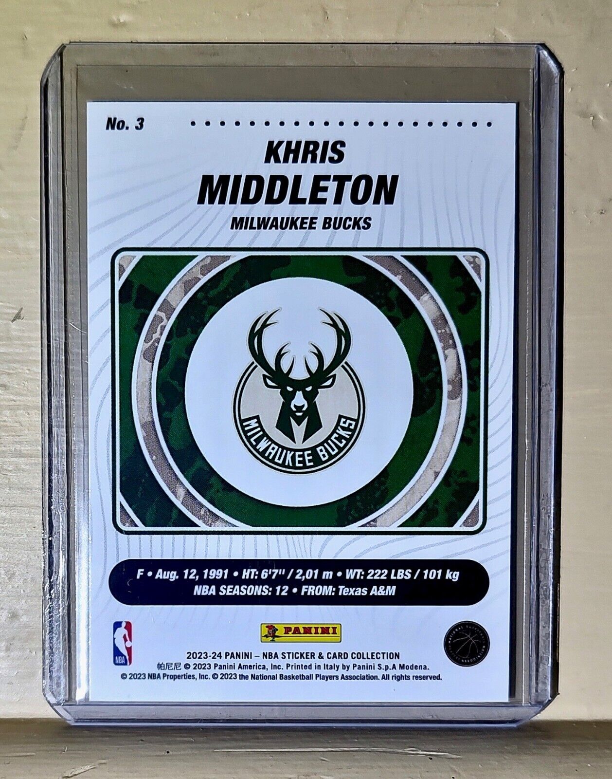 Khris Middleton 2023-24 Panini NBA Basketball #3 Card Milwaukee Bucks