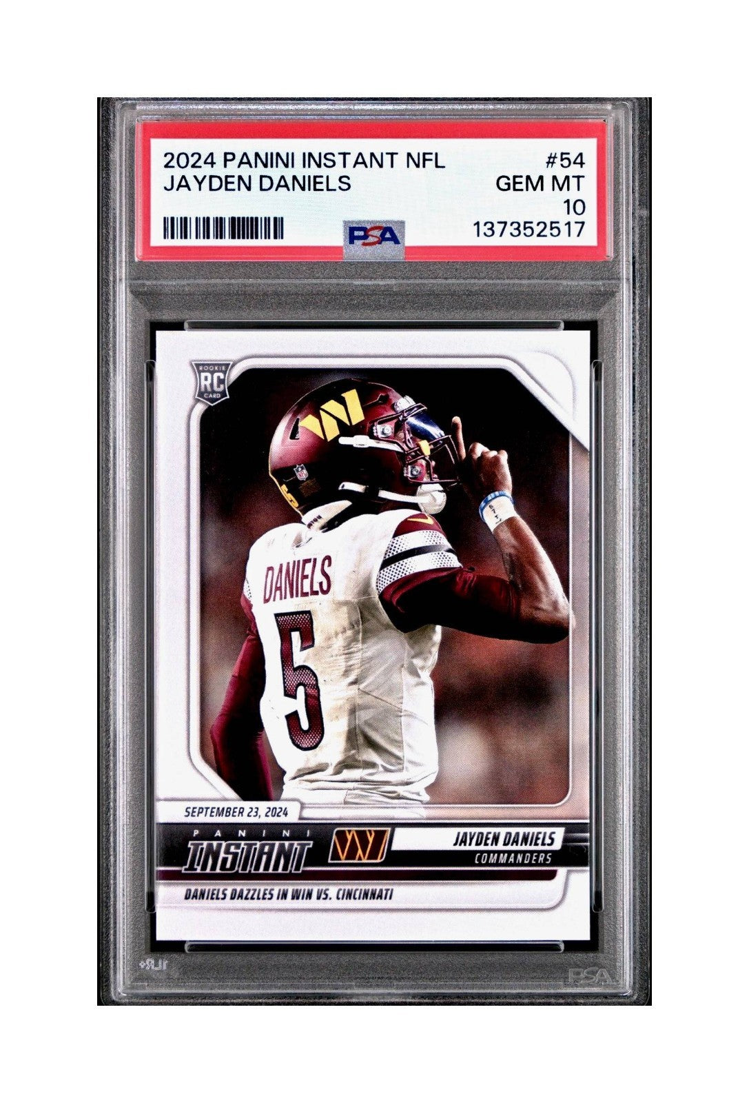 Jayden Daniels 2024 Panini Instant NFL Rookie #54 PSA 10 Gem Mint