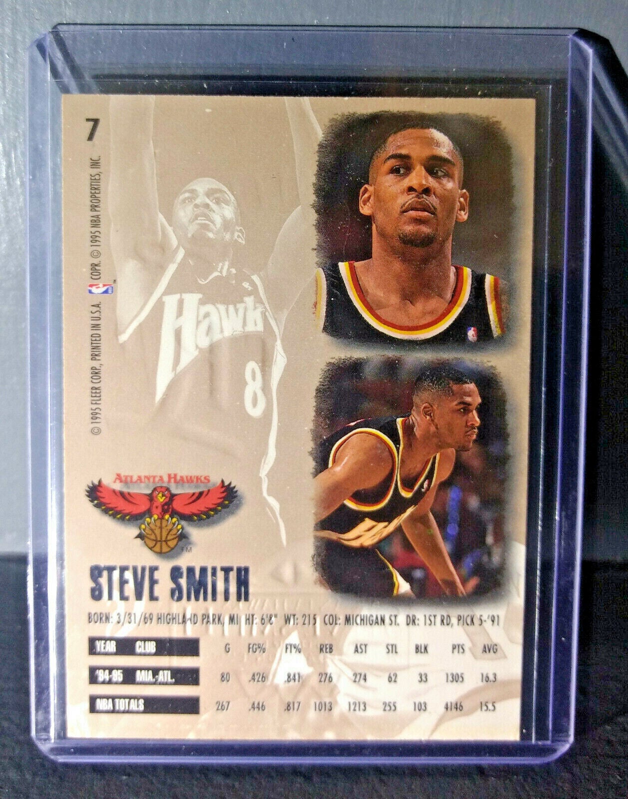 1995-96 Steve Smith Fleer Ultra Gold Medallion #7 Basketball Card