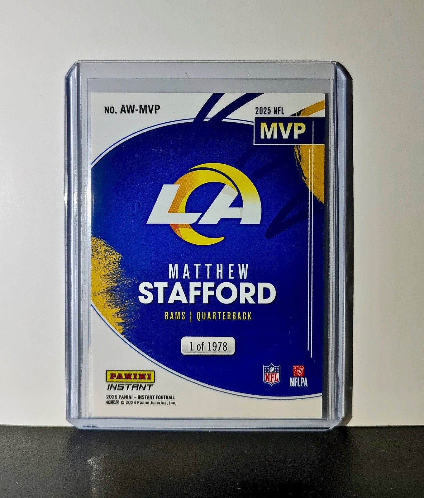 Matthew Stafford 2025 Panini NFL MVP Football Card Las Angeles Rams 1 of 1978