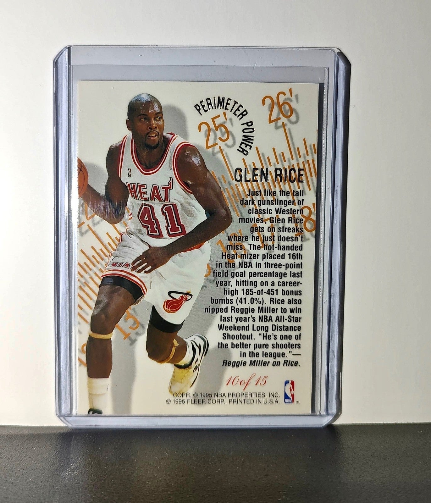 Glen Rice 1995-96 Flair NBA #10 Perimeter Power Card
