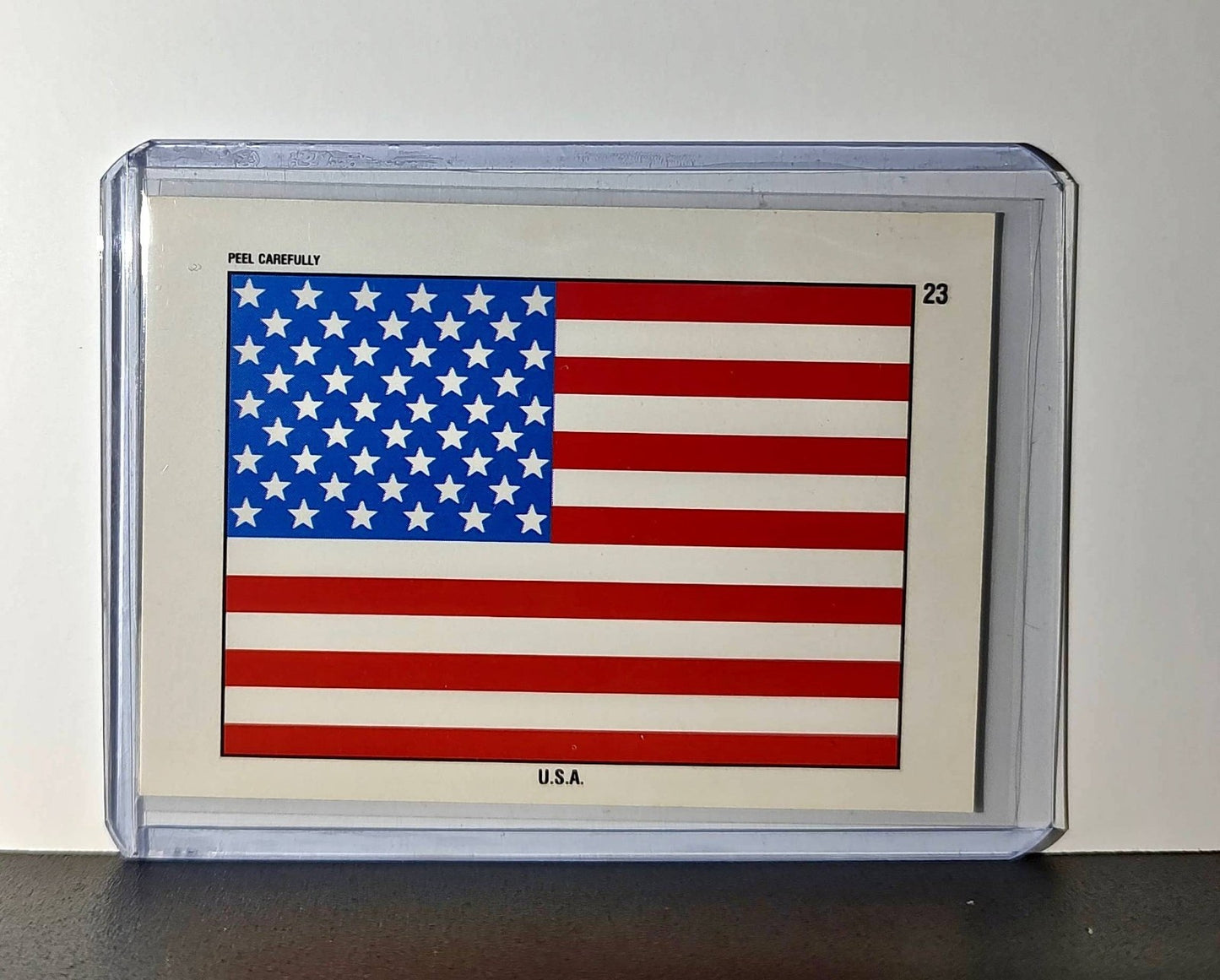 USA Flag 1991 Topps Desert Storm #23 Sticker Card