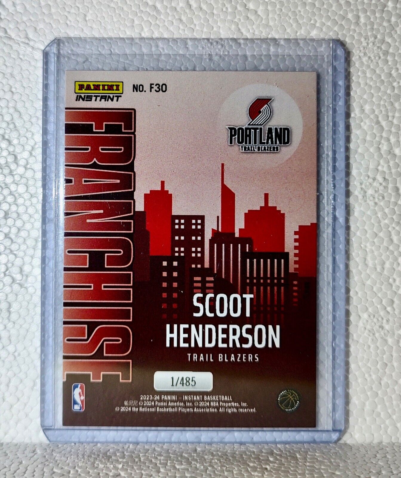 Scoot Henderson 2023-24 NBA #30 Franchise Basketball Card Trail Blazers 1/485