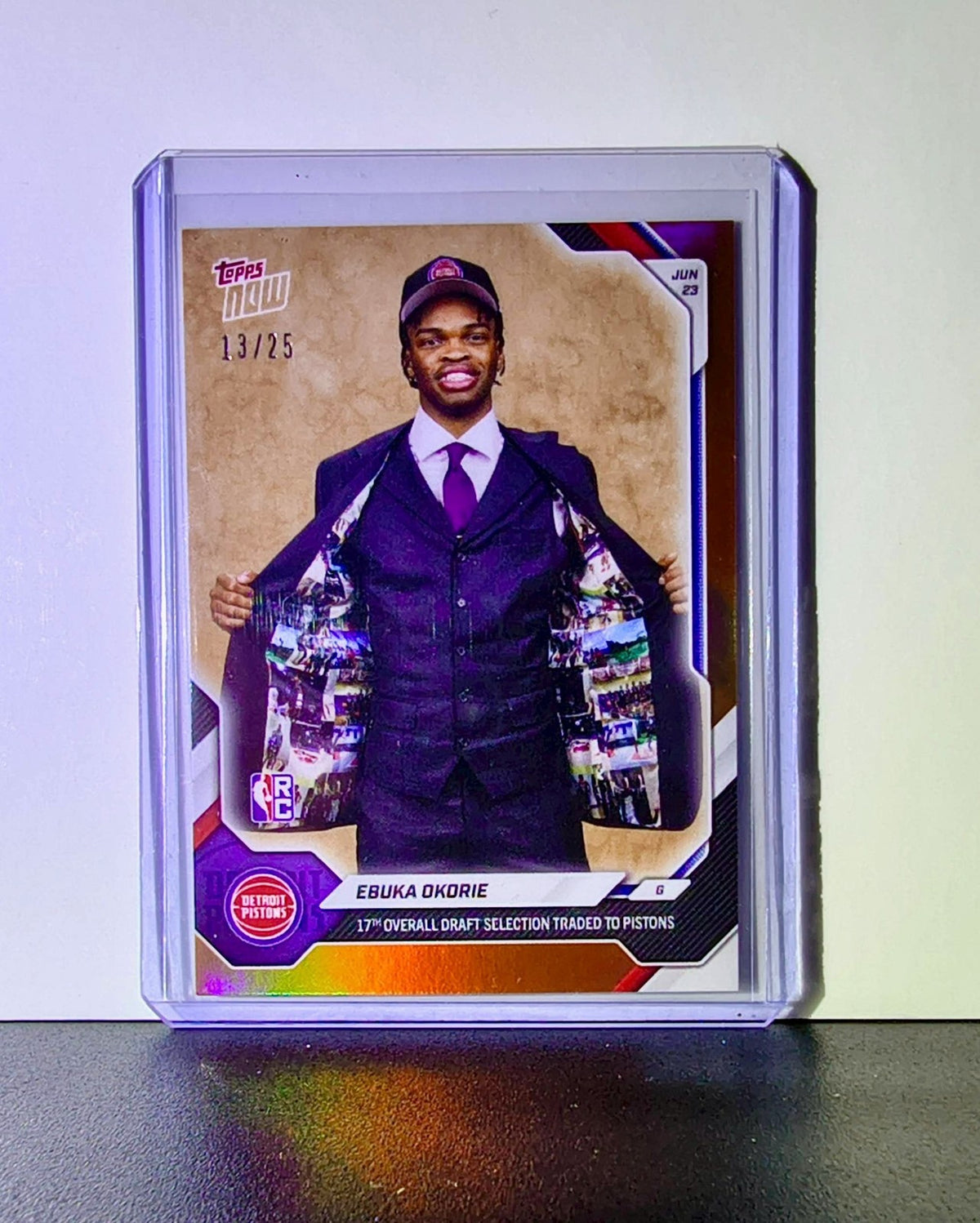 Ebuka Okorie 2026 NBA Rookie Topps Now Draft #EOK2 Orange Foil Card 13/25