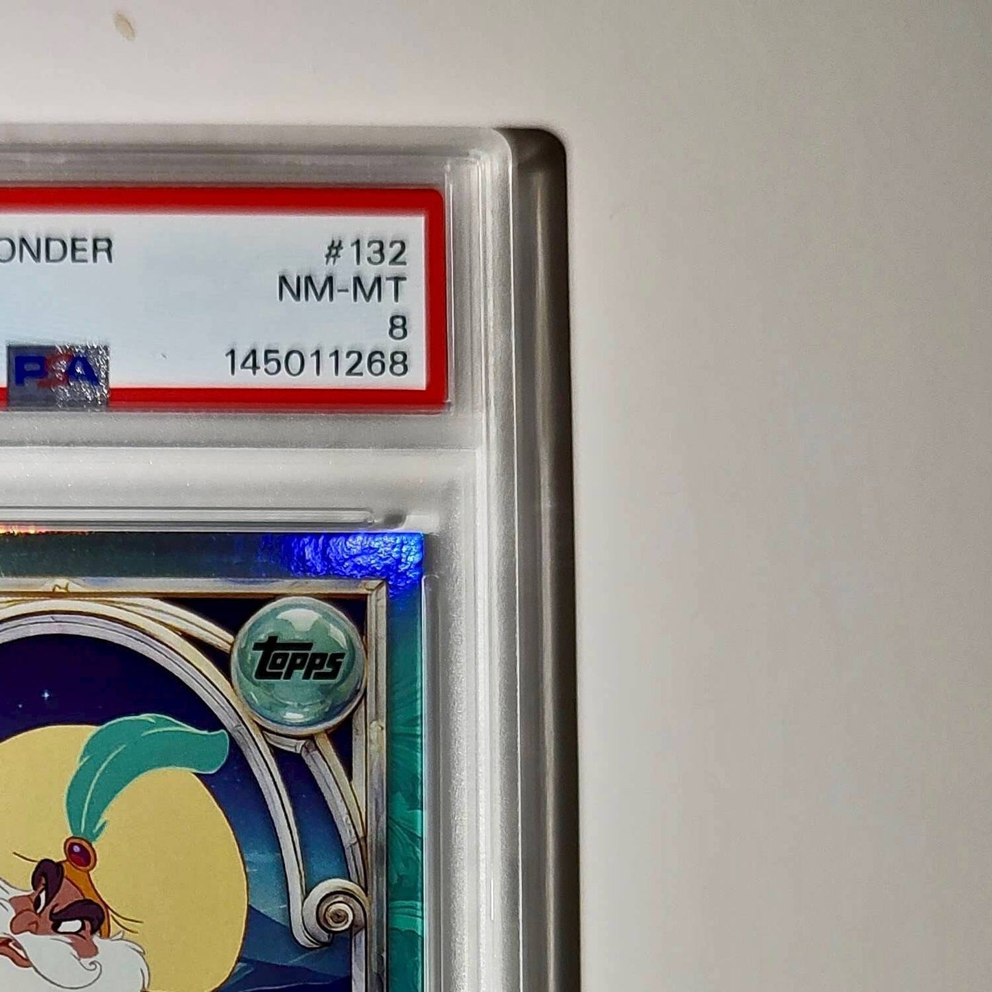 The Sultan 2025 Topps Disney Wonder #132 Diamond Card Alladin PSA 8