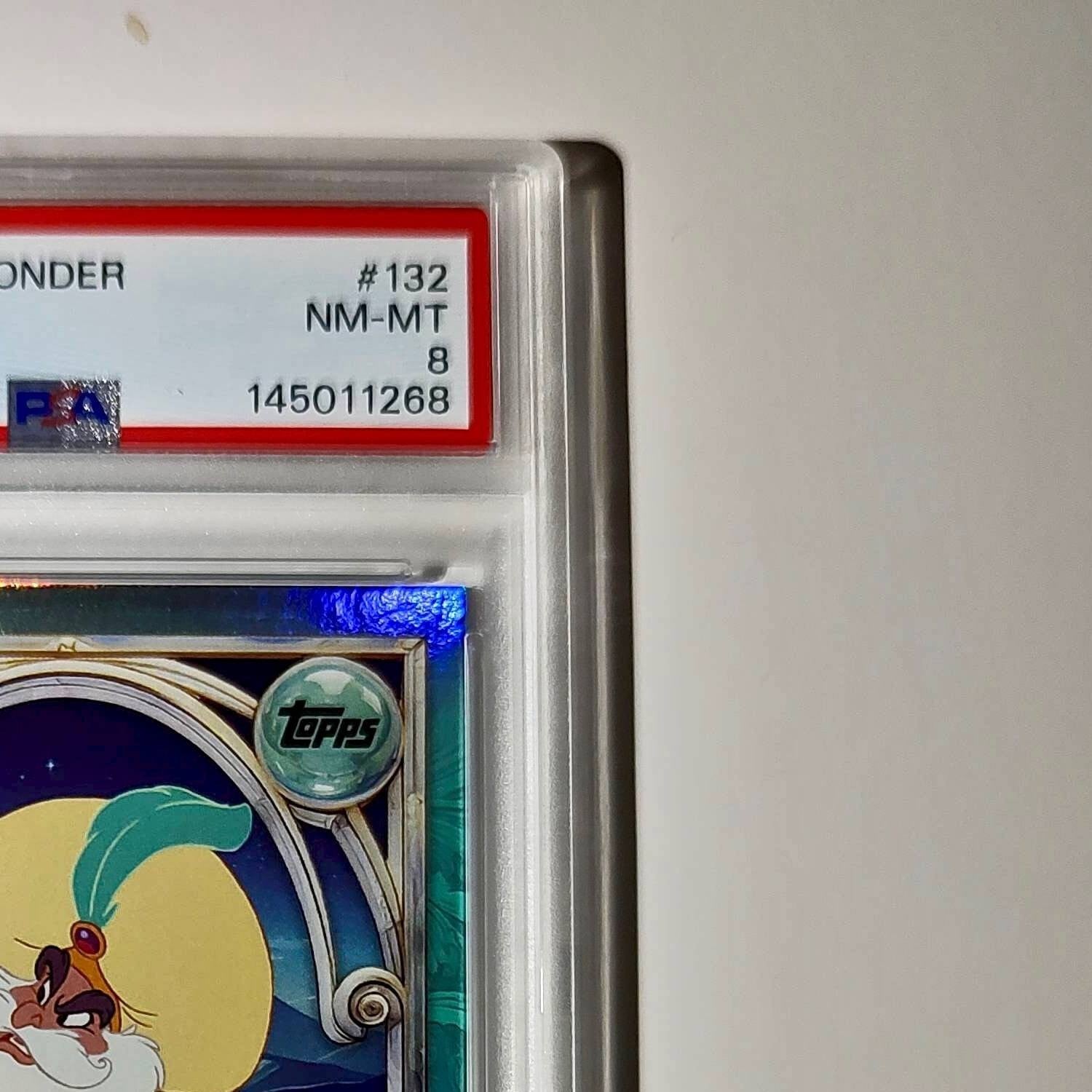 The Sultan 2025 Topps Disney Wonder #132 Diamond Card Alladin PSA 8
