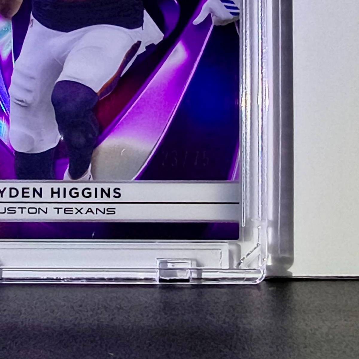 Jayden Higgins Rookie 2025 NFL Topps Chrome Black #118 Purple Refractor 23/75