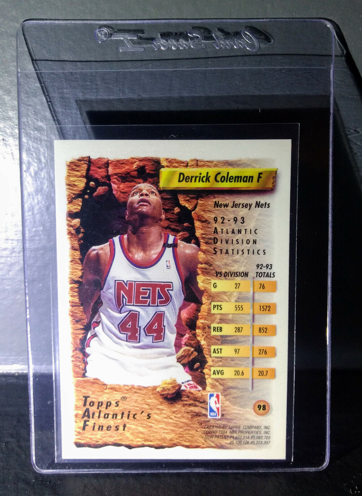 1993-94 Topps Finest Derrick Coleman #98 Atlantic's Finest Basketball Card