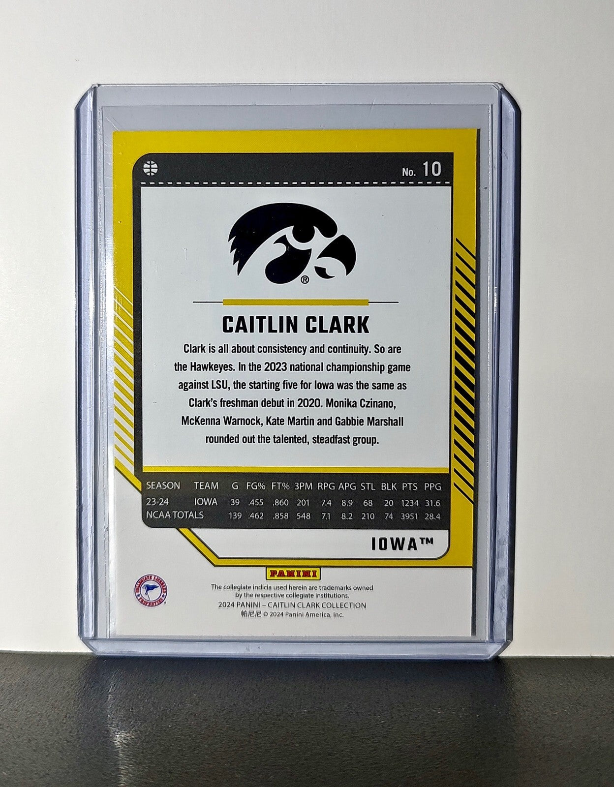 Caitlin Clark 2024 Silver Foil Panini Donruss #10 Basketball Card Iowa Hawkeyes