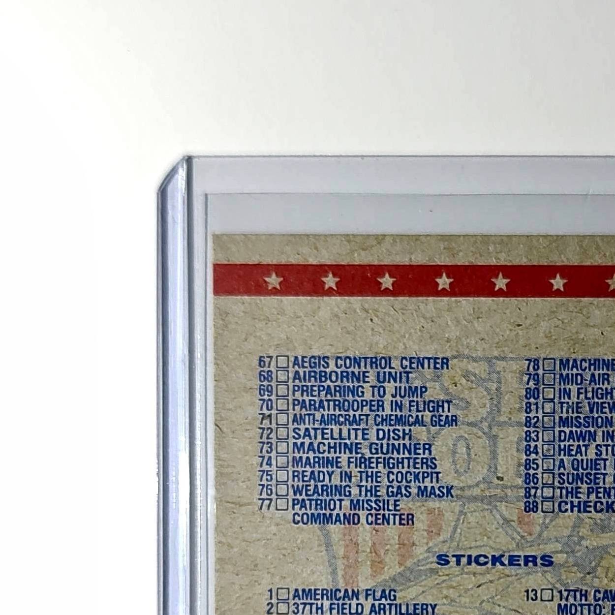 Checklist: 1–88 1991 Topps Desert Storm #88 Card