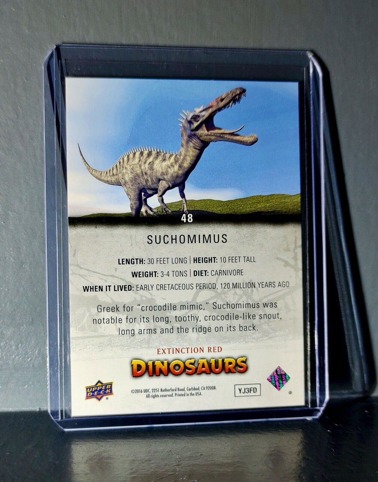 2015 Upper Deck Dinosaurs Suchomimus Extinction Red Parallel #48 Card