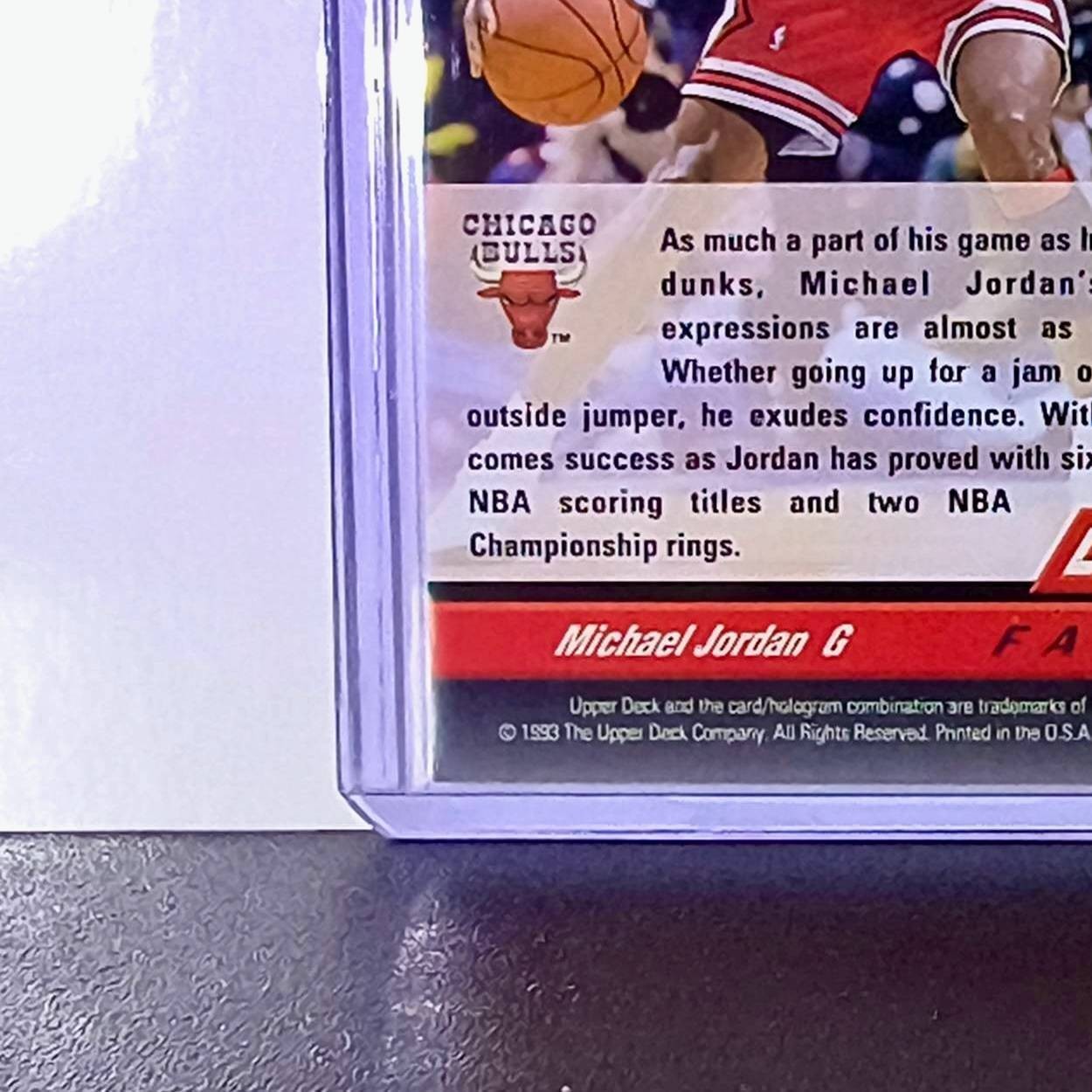 Michael Jordan 1992-93 Upper Deck Game Faces #488 Basketball Card Chicago Bulls