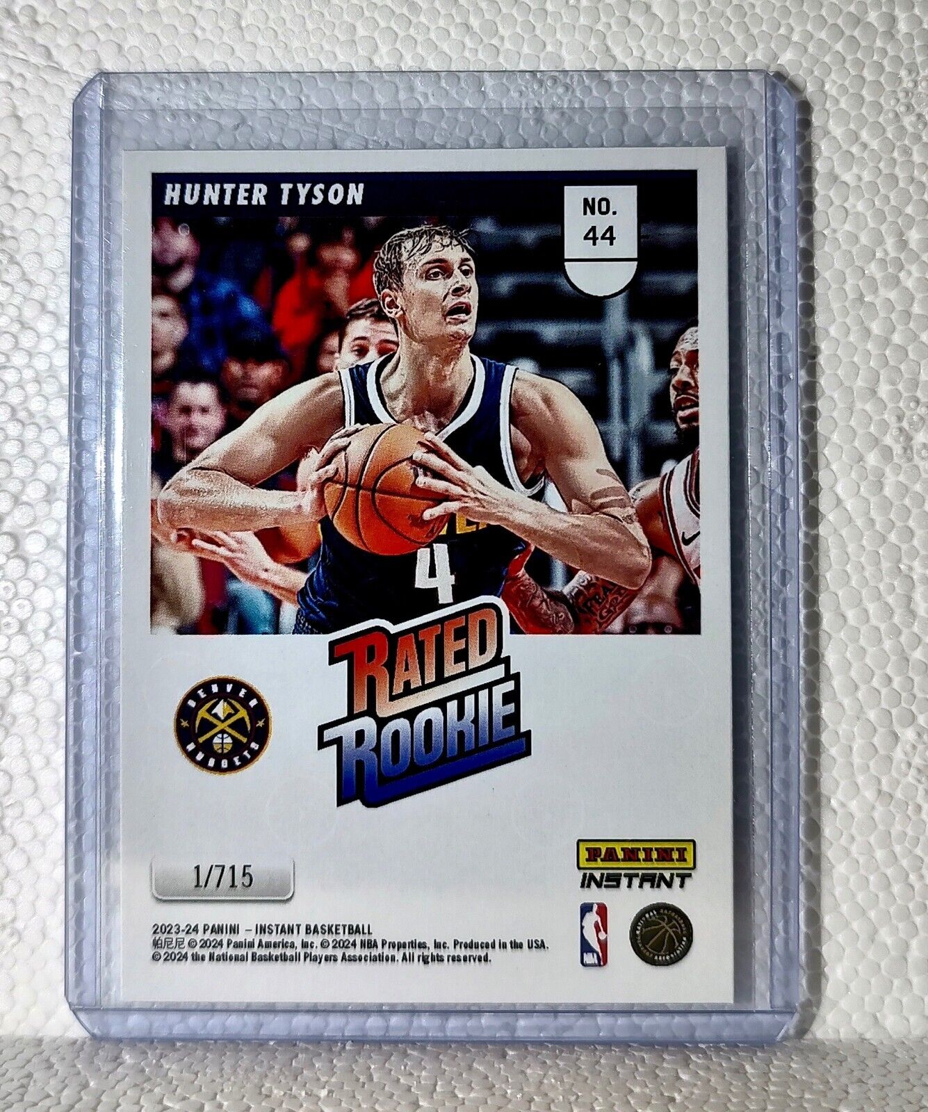 Hunter Tyson 2023-24 Panini NBA #44 Rated Rookie Retro Card Nuggets 1/715