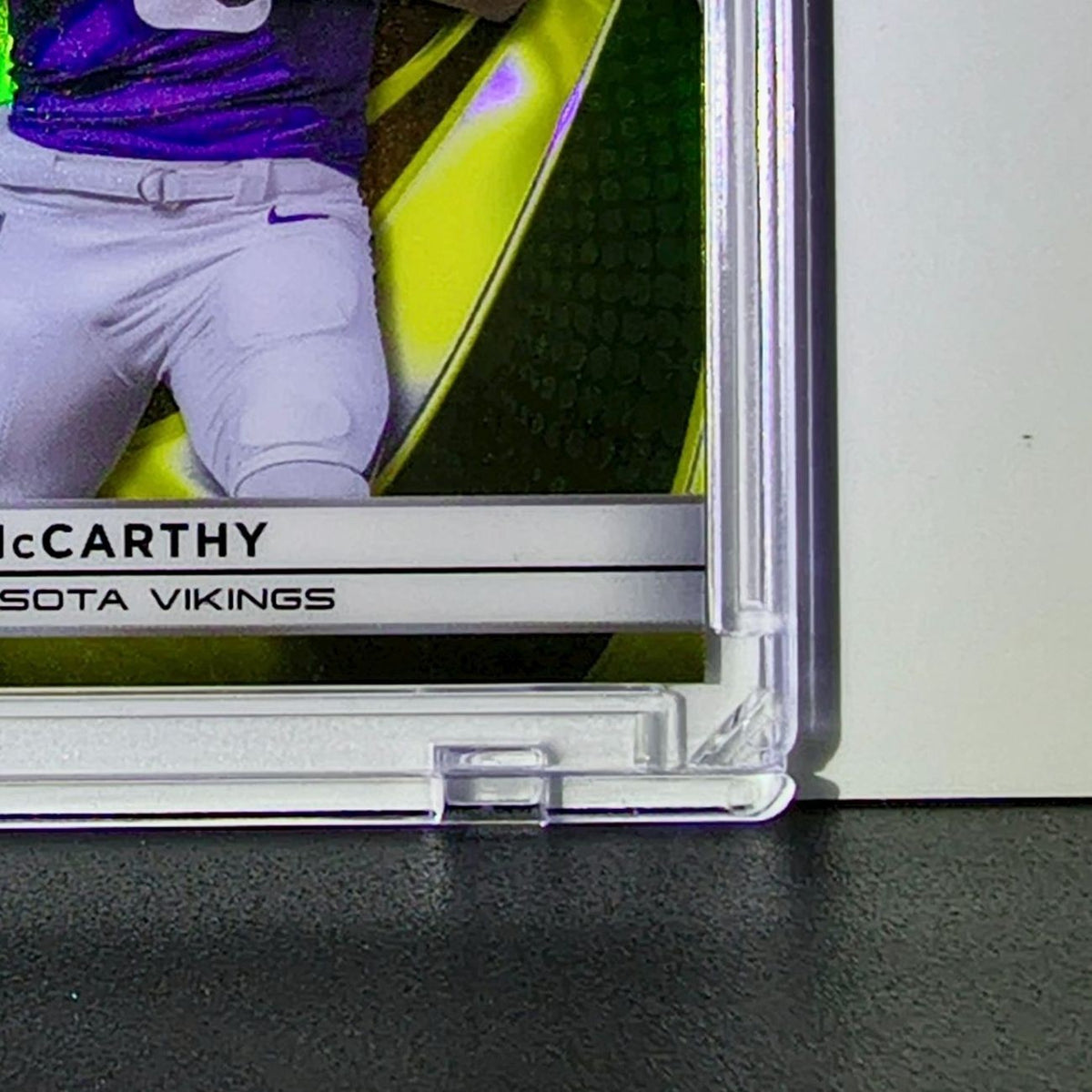 JJ McCarthy 2025 NFL Topps Chrome Black #67 Gold Refractor Card 22/50 Vikings