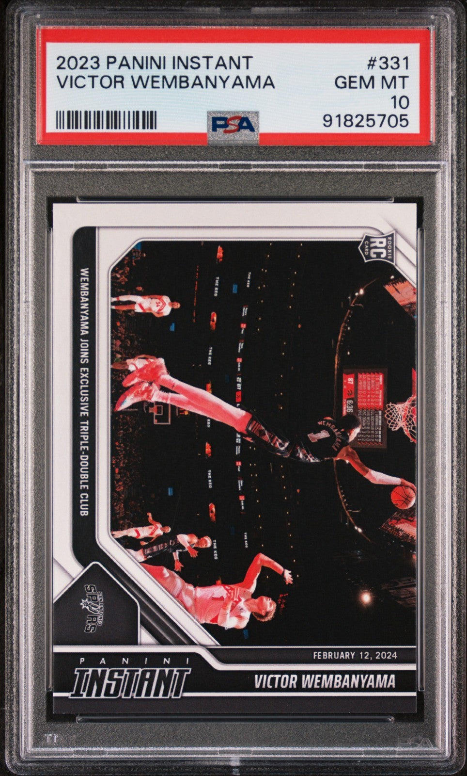 Victor Wembanyama 2023-24 Panini #331 NBA Rookie Card 1 of 5172 PSA 10 GEM MINT