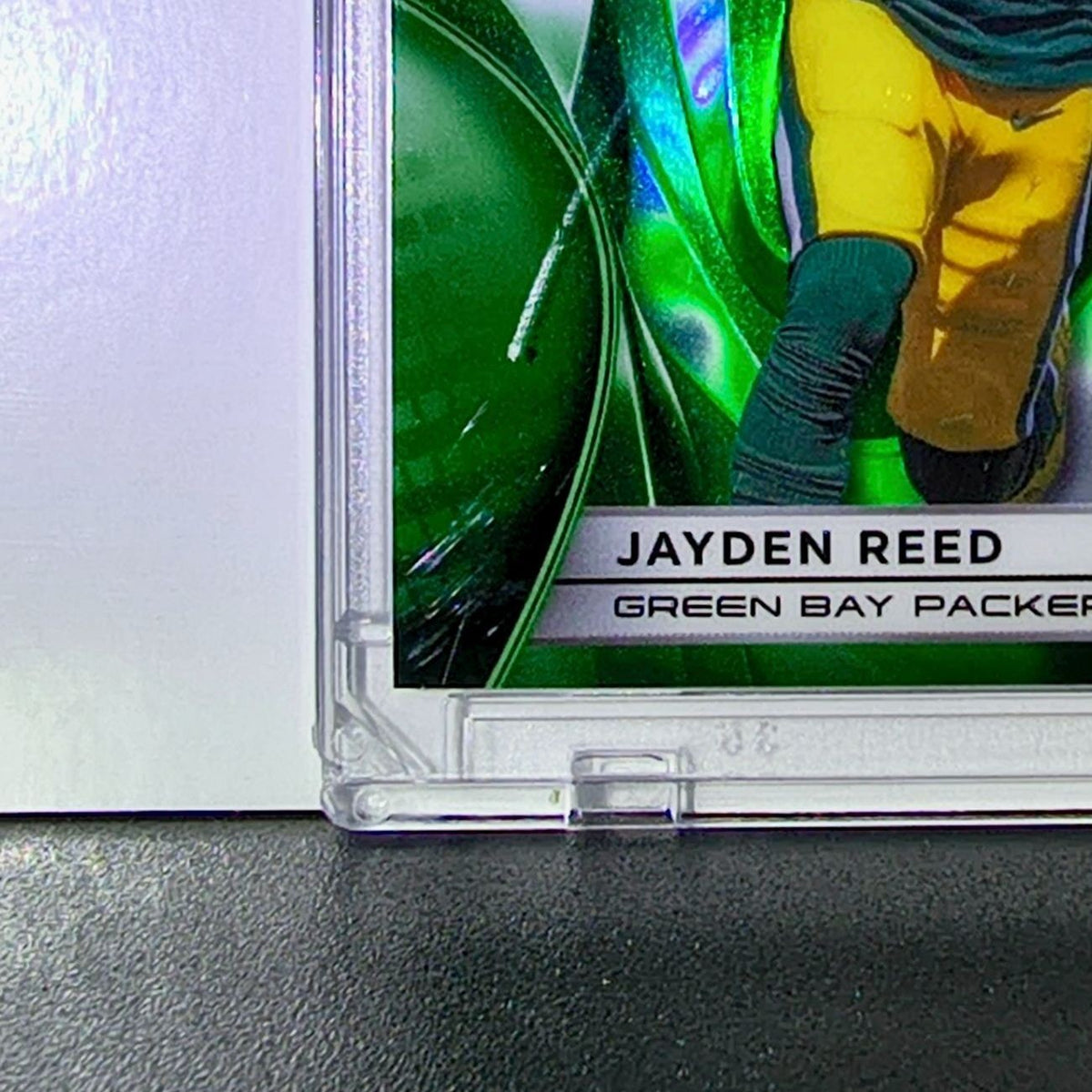 Jayden Reed 2025 NFL Topps Chrome #41 Black Green Refractor Card Packers 29/99