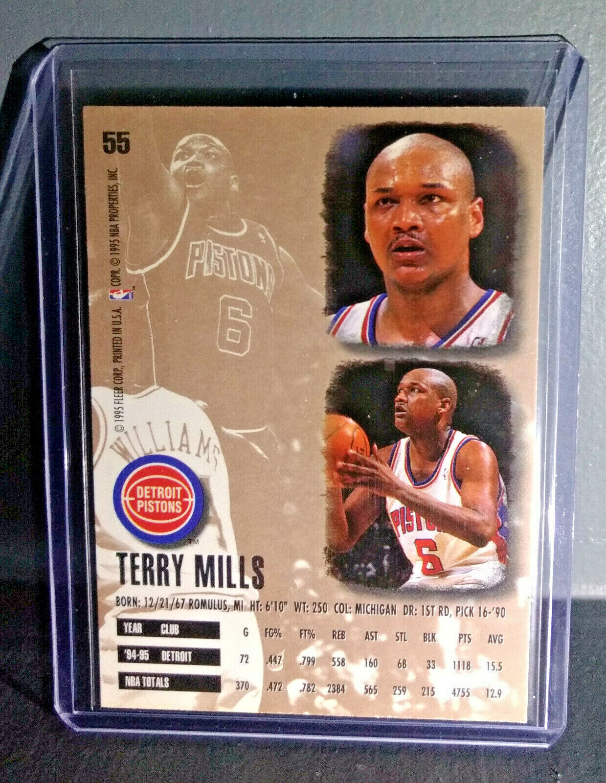 1995-96 Terry Mills Fleer Ultra #55 Basketball Card