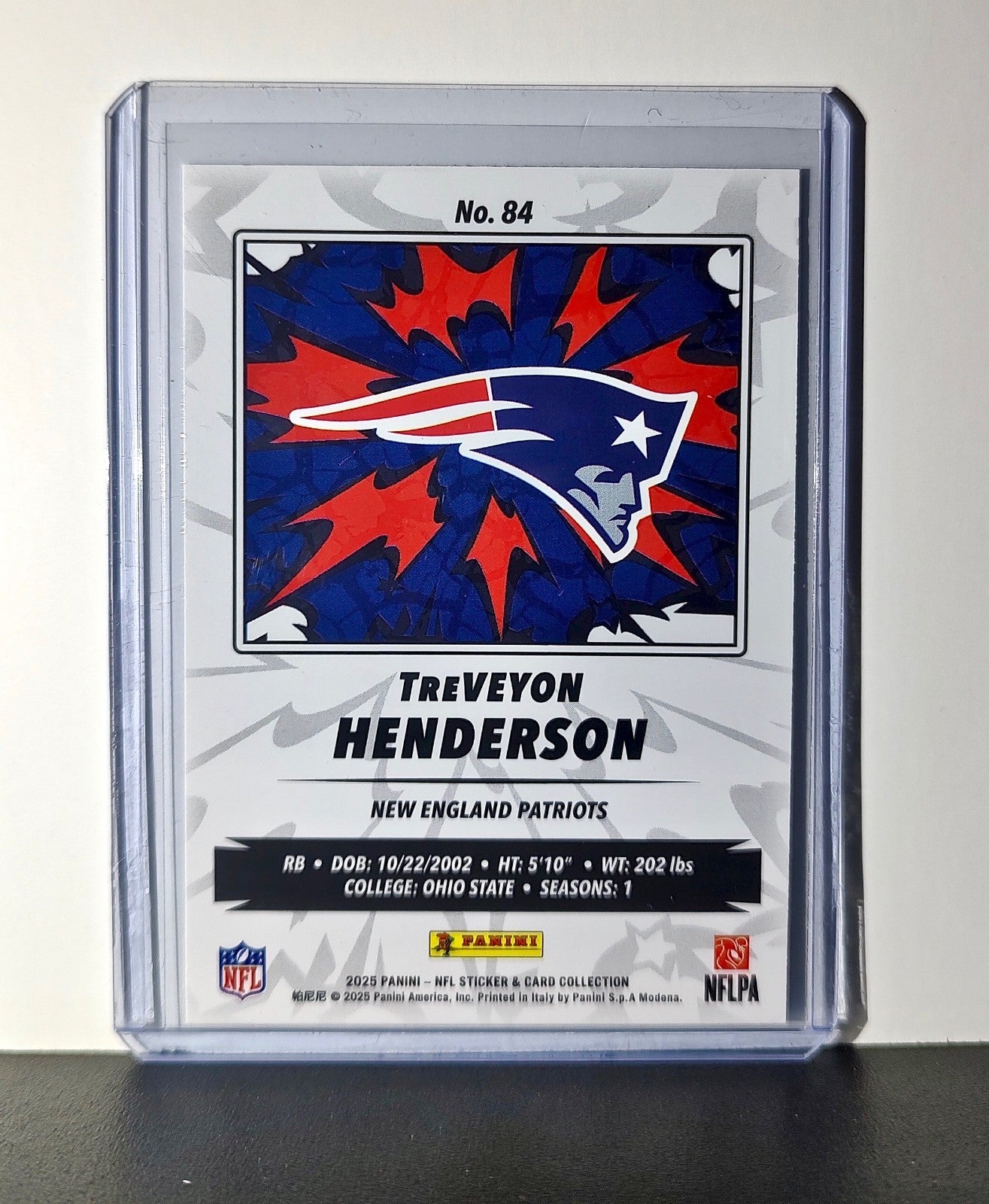 Treveyon Henderson Rookie 2025 Panini NFL #84 Foil Sticker Card Patriots