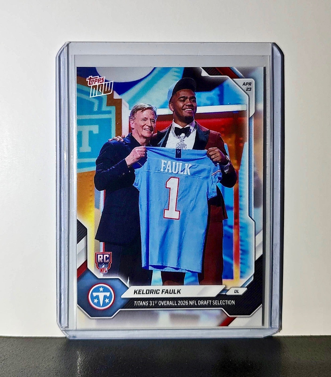Keldric Faulk Rookie 2026 Topps Now Draft Night #KFAU Card Tennessee Titans