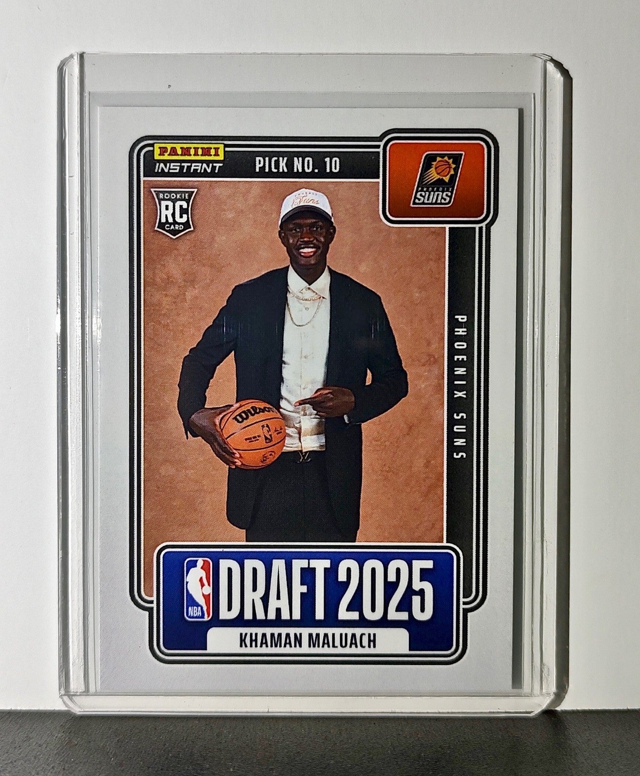Khaman Maluach Rookie 2025-26 Panini NBA #10 Draft Night Card Phoenix Suns