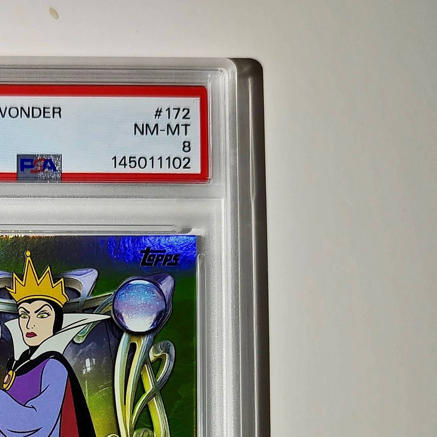 Evil Queen 2025 Topps Disney #172 Card Snow White and the Seven Dwarfs PSA 8