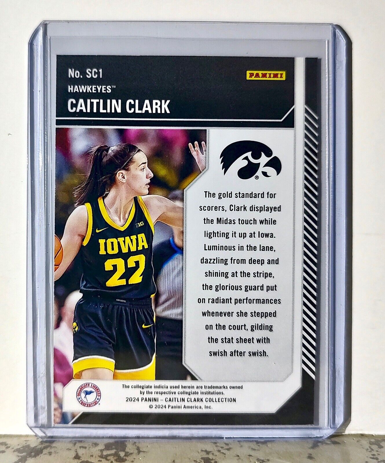 2024 Caitlin Clark Panini Contenders #SC1 School Colors Basketball Card Hawkeyes