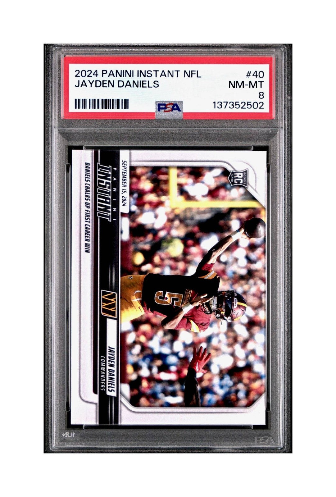 Jayden Daniels Rookie 2024 Panini Instant NFL #40 PSA 8 NM-MT
