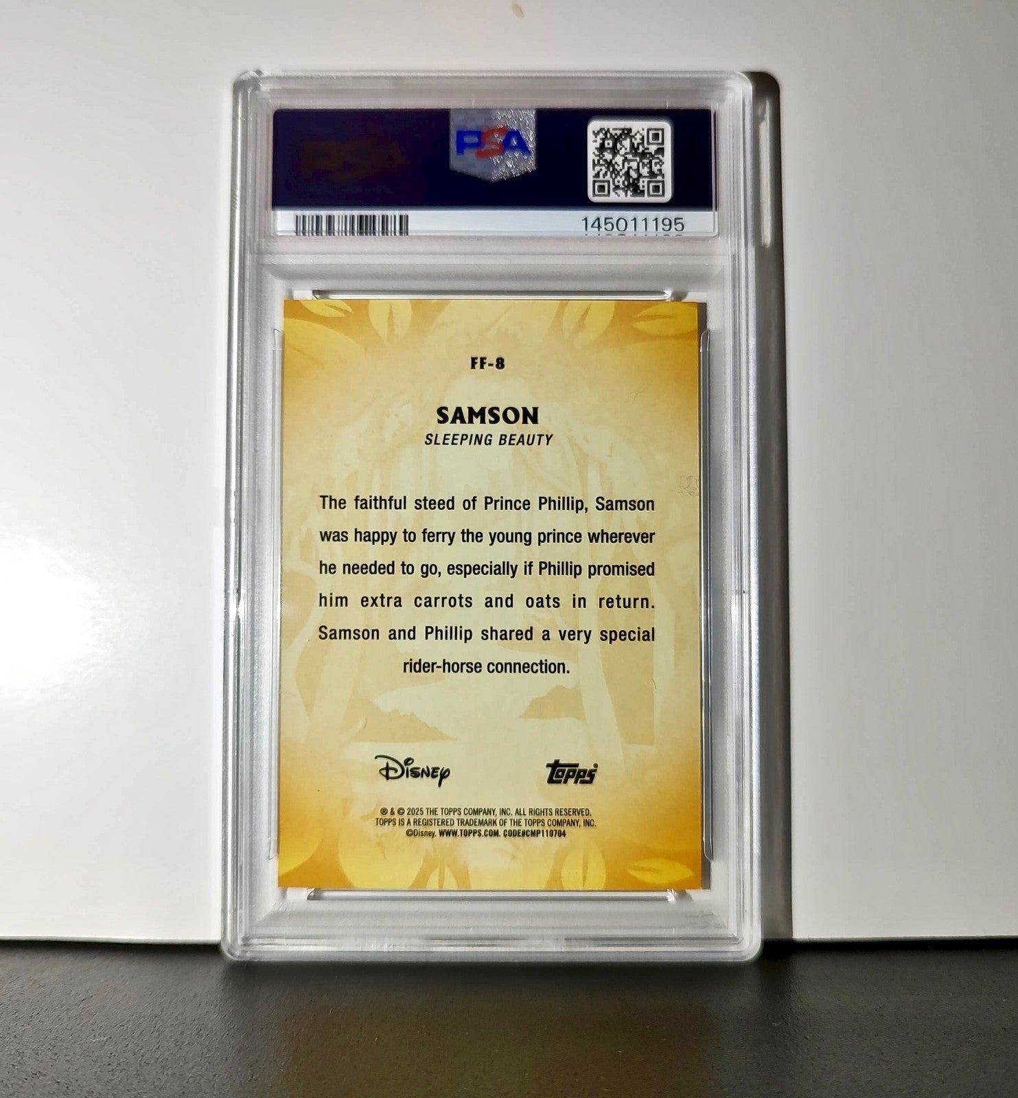 Samson 2025 Topps Disney #FF-8 Furry Friends Card Sleeping Beauty PSA 9